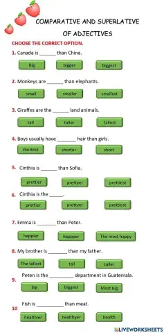 Comparatives and superlatives kids short