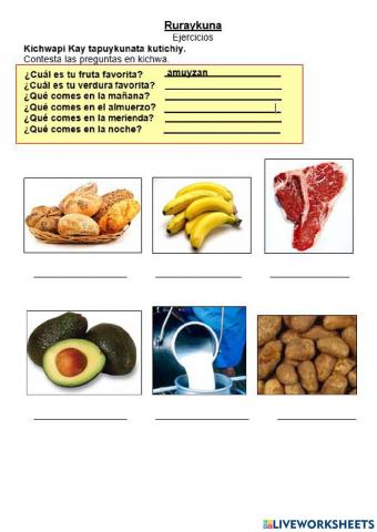 Mikunakunamanta-Los alimentos