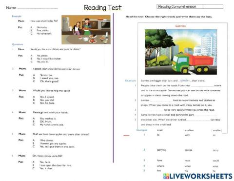 Reading test u3