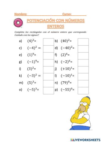 Potencias con enteros