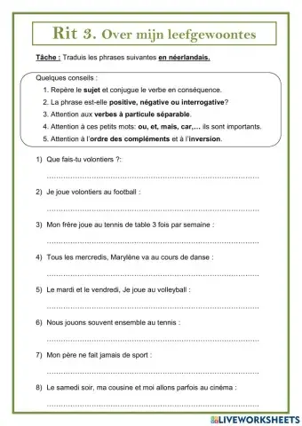 Rit 3. over je leefgewoontes