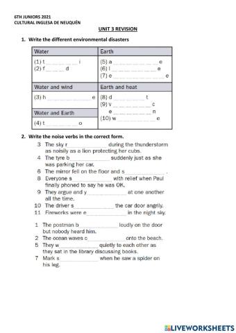 Revision unit 3 6th juniors