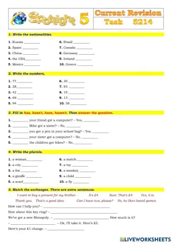 Spotlight 5 Task 5214