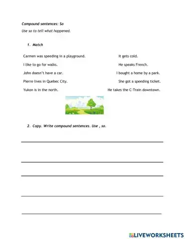 Compound sentences neighbourhood