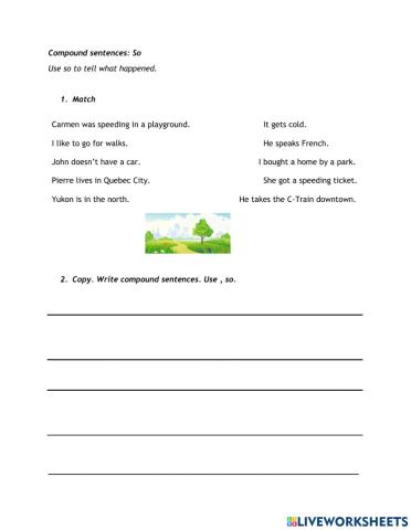 Compound sentences neighbourhood