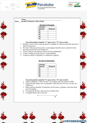 Revisão Port  e Mat14.06