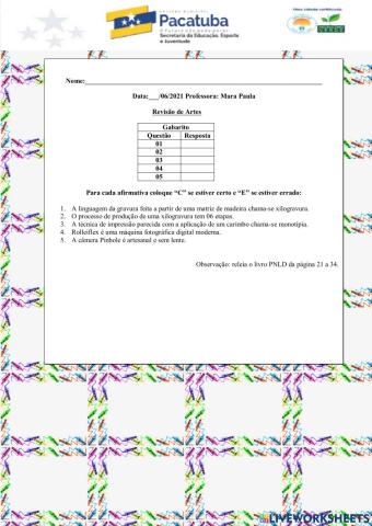Revisão de Artes 18.06