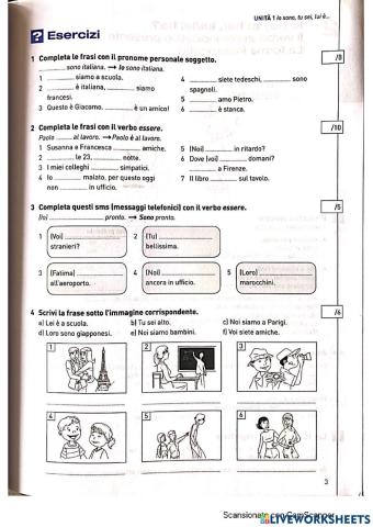 Pronomi personali e verbo essere