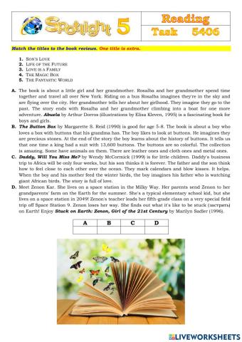 Spotlight 5 Task 5406