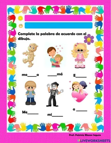 Completar palabras con ma, me, mi, mo o mu