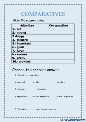 Comparative adjectives