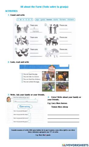 All about the farm - activities