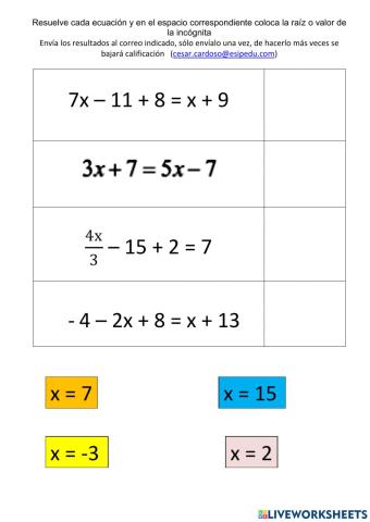 Resolución ecuaciones lineales junio 1