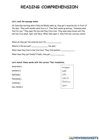 Reading Comprehension in Present Simple