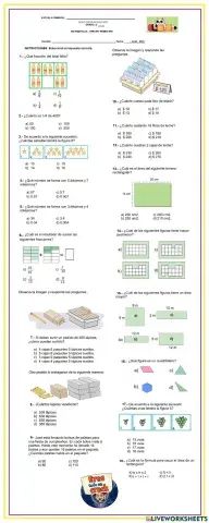 Examen de matemáticas 4° grado-tercer trimestre
