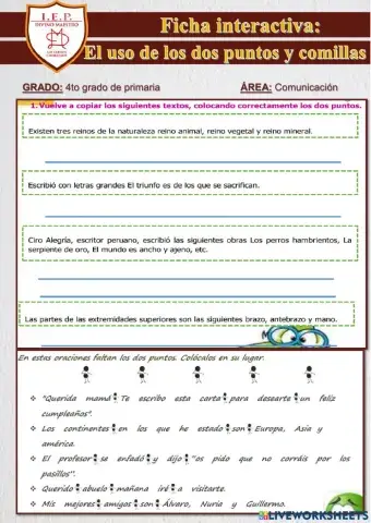 Uso de los dos puntos