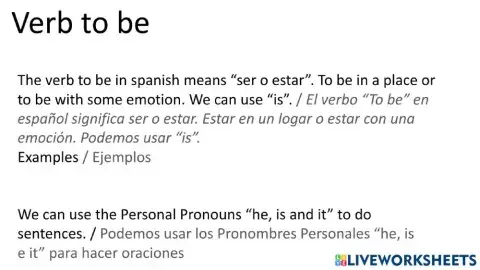 Verb to be with -she, he, it and is-