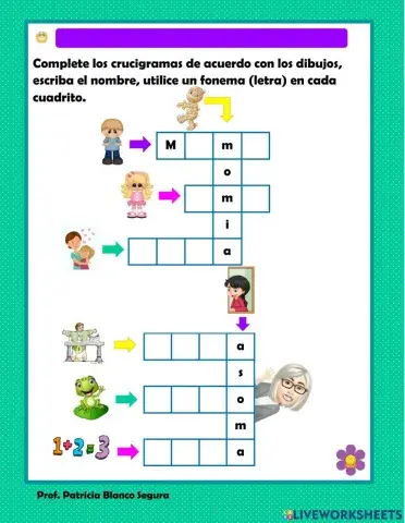 Crucigramas de familia ma y sa