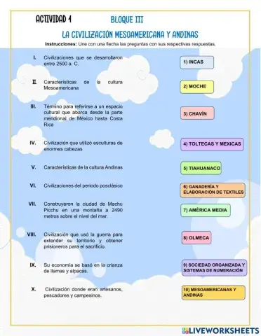 Las civilizaciones mesoamericanas y andinas