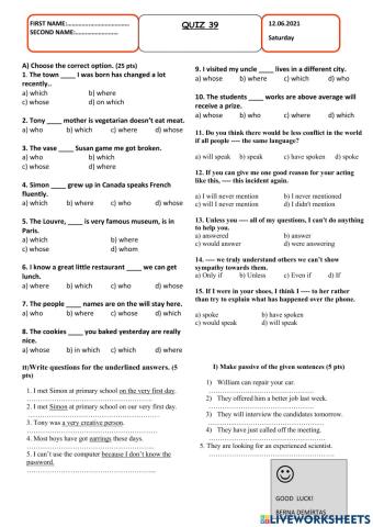 Quiz 55-Sarp and Gözde