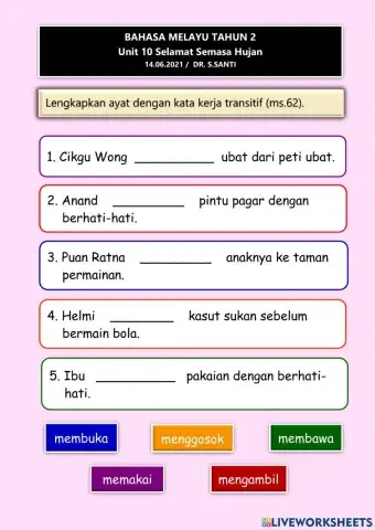 BM T2 Kata kerja aktif transitif