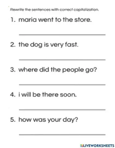 Capital letter task 1