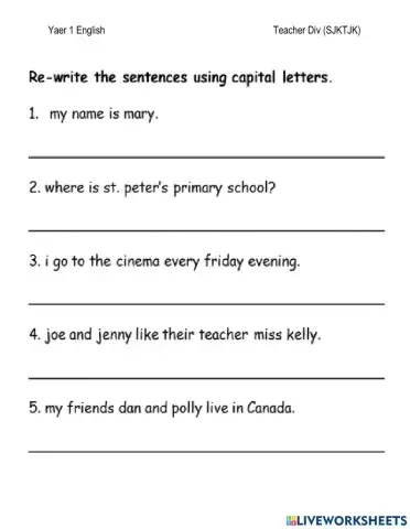 Capital Letter task 2