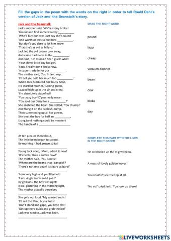 Jack and the Beanstalk, by Roald Dahl