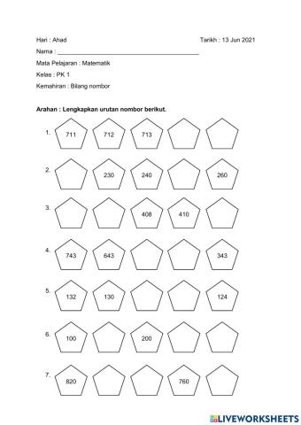 Lembaran Kerja Matematik PK1 13062021