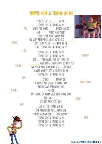 Song to Practise - You've Got a Friend in Me