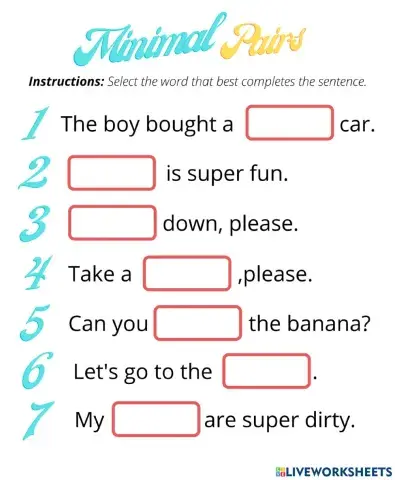 Minimal pairs -i- vs -I-