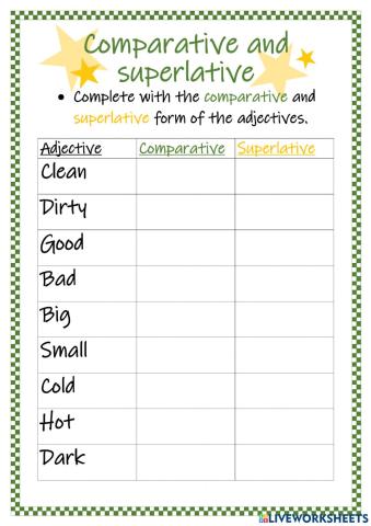 Comparatives and superlatives