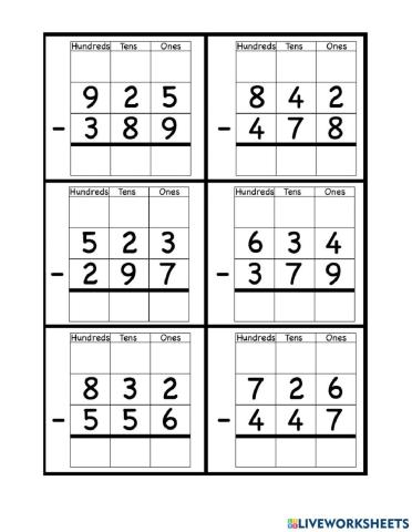 Subtraction with Regrouping
