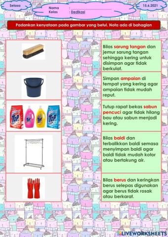 Cara Simpan Alatan dan Bahan Mendobi