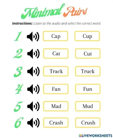 Minimal pairs -æ- and -ʌ-