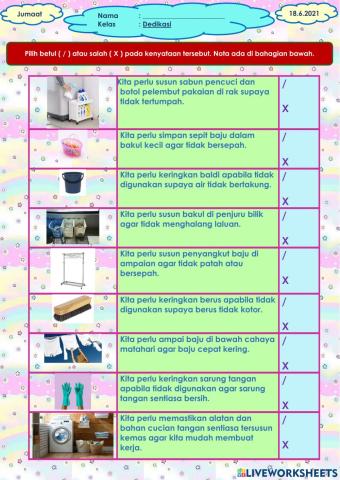 Cara Simpan Alatan dan Bahan Mendobi