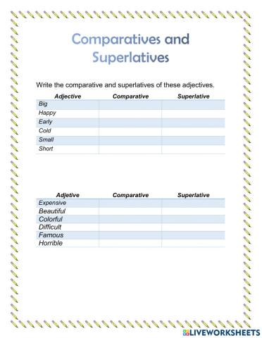 Comparatives and superlatives