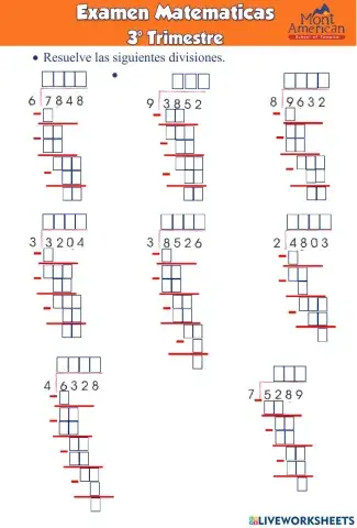 Examen matematicas 3° trimestre