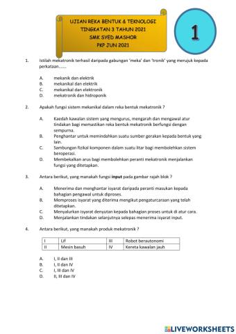 Ujian RBT T3 Bil.1 2021