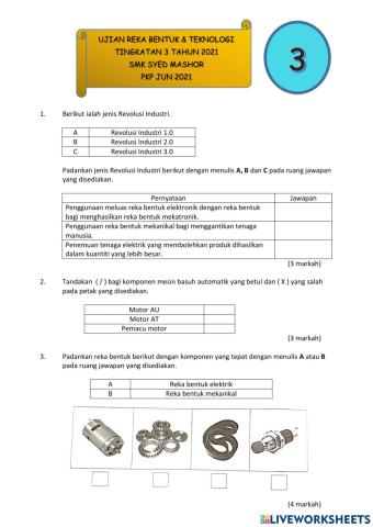 Ujian RBT T3 Bil.3 2021
