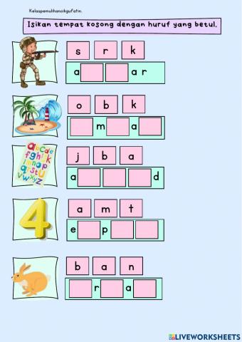 Lengkapkan Perkataan kvkvk