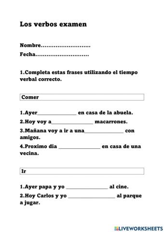 Verbos y sus conjugaciones