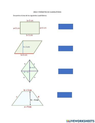 Área de cuadriláteros