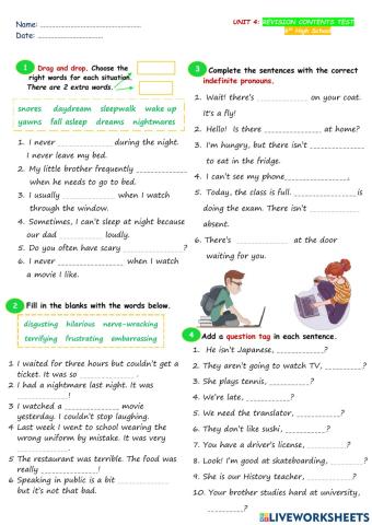 6th Unit 4 - Revision TEST