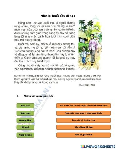 Nhớ lại buổi đầu đi học