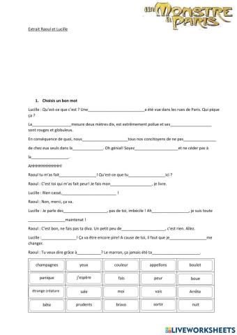 Monstre à Paris - Extrait Raoul et Lucille