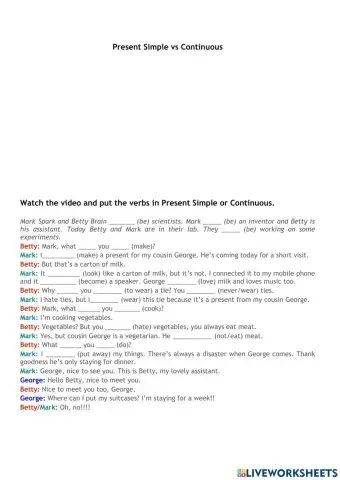 Grammar Genius Present Simple-Continuous