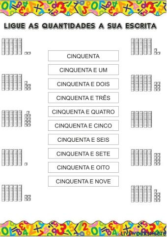 Números do 50 ao 59