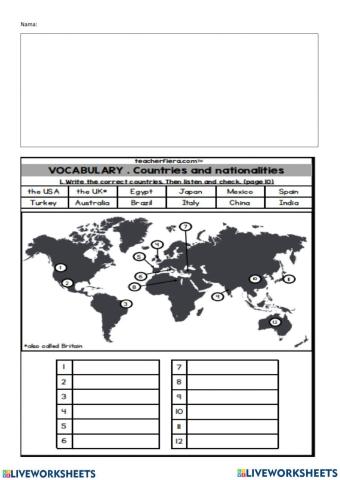 English Plus 1 Starter Unit Countries and Nationalities