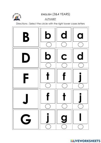 3 & 4 Years: English (Alphabet 1)